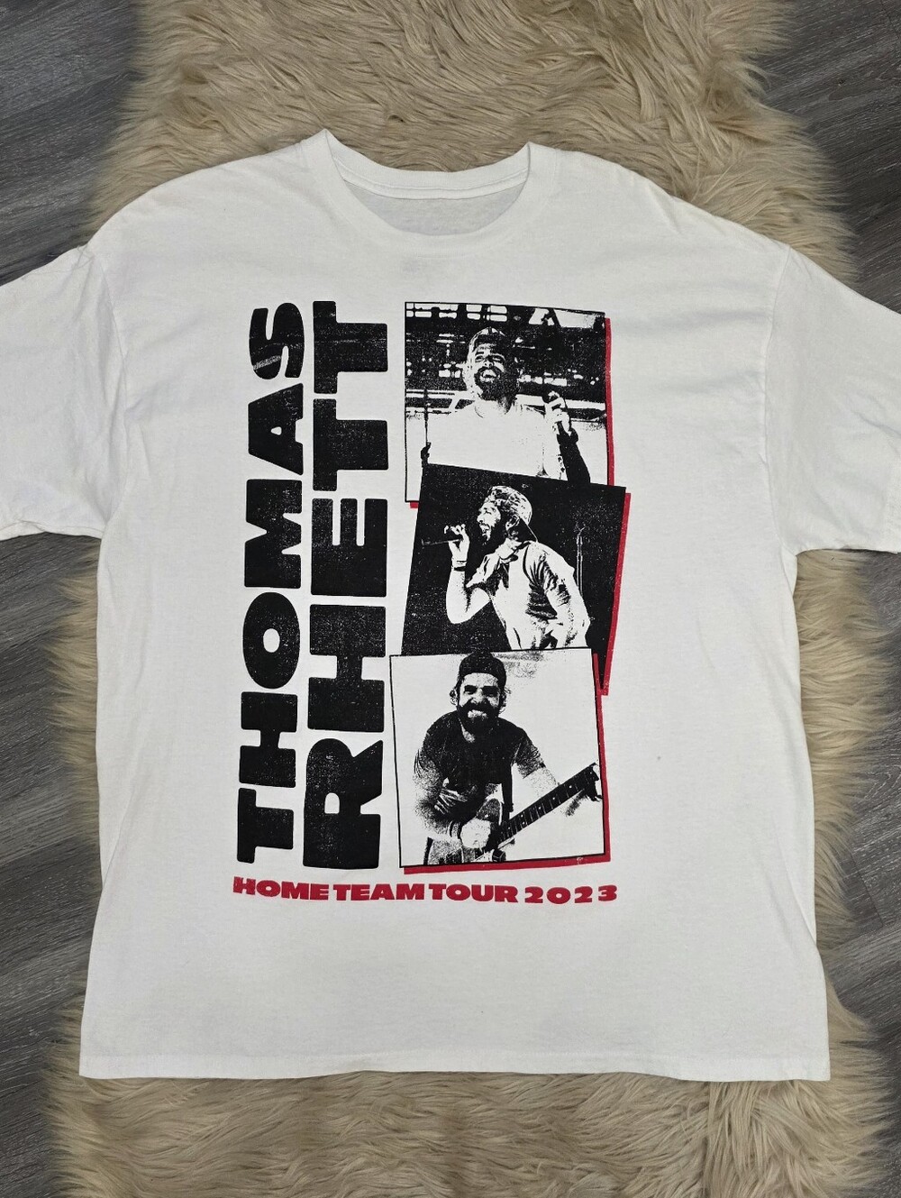 Thomas Rhett Home Team Tour 2023 White Graphic Tee Men's Size XL